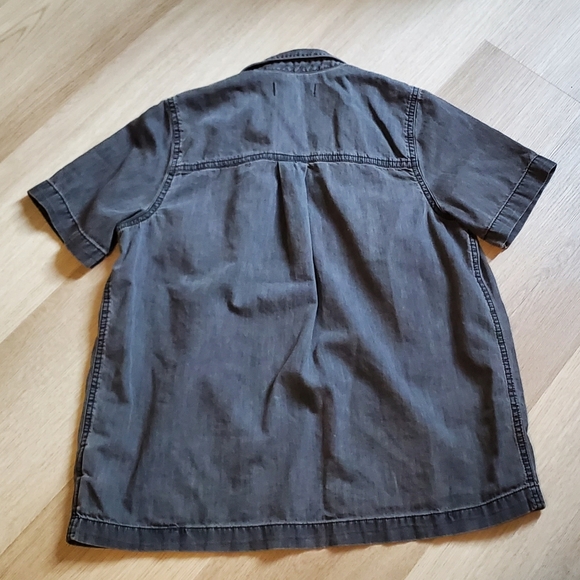 🖤 Madewell 100% Cotton Black Short Sleeve Button Up Size XS 🖤 - Picture 7 of 10